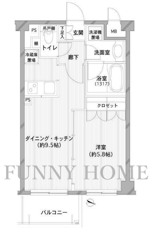 デュオスカーラ用賀II(1DK/3階)の間取り写真