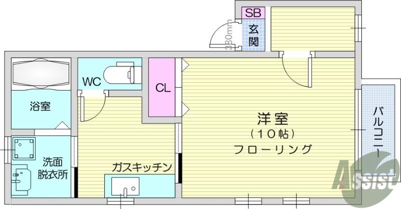 ビレッジ双葉(1K/1階)の間取り写真