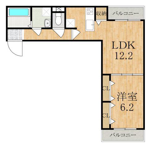 ラヴィエールII(1LDK/3階)の間取り写真