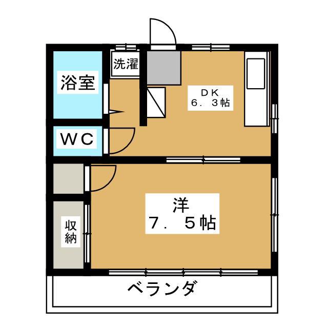 コーポティファニー(1DK/1階)の間取り写真