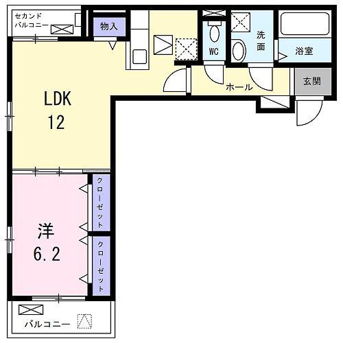 HEAL COURT K.N(1LDK/1階)の間取り写真
