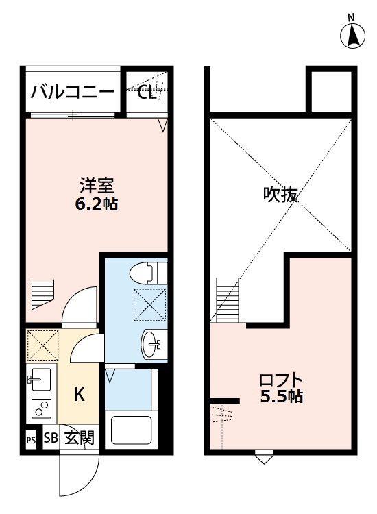 MAISON・DE・HALE II(1K/2階)の間取り写真
