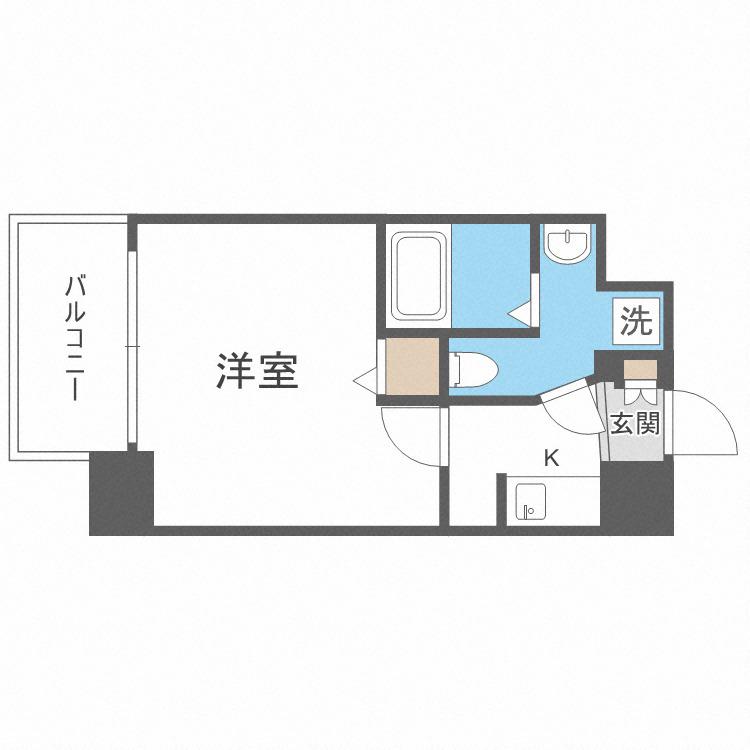 セレニテ難波西(1K/4階)の間取り写真
