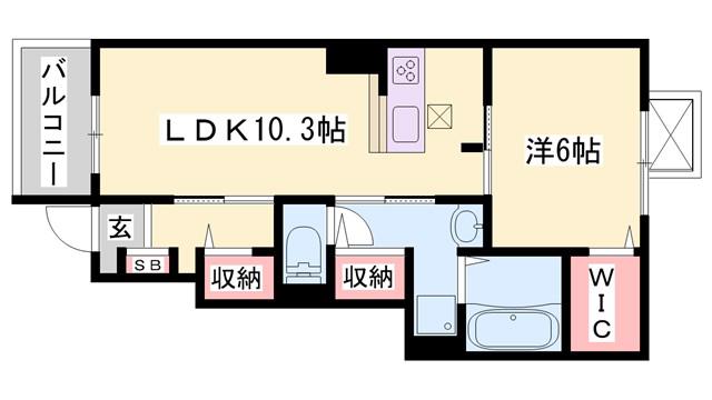 レオーネB(1LDK/1階)の間取り写真