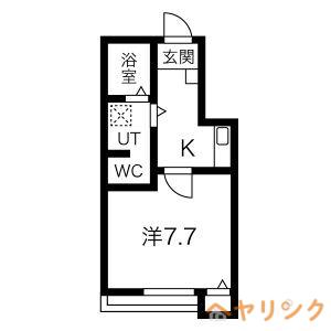 クレフラスト守山西(1K/2階)の間取り写真