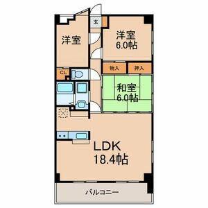 サニーウェル仲村(3LDK/5階)の間取り写真