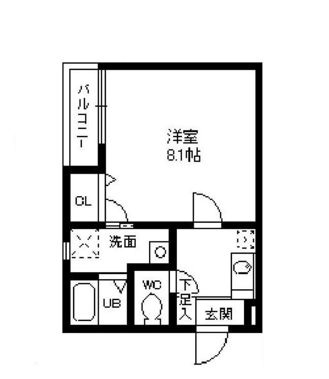 リブレア半道橋A棟(1K/1階)の間取り写真