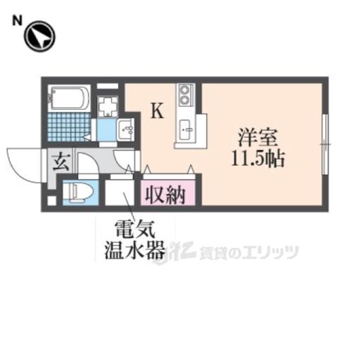 パークサイドマメゾン2(ワンルーム/1階)の間取り写真