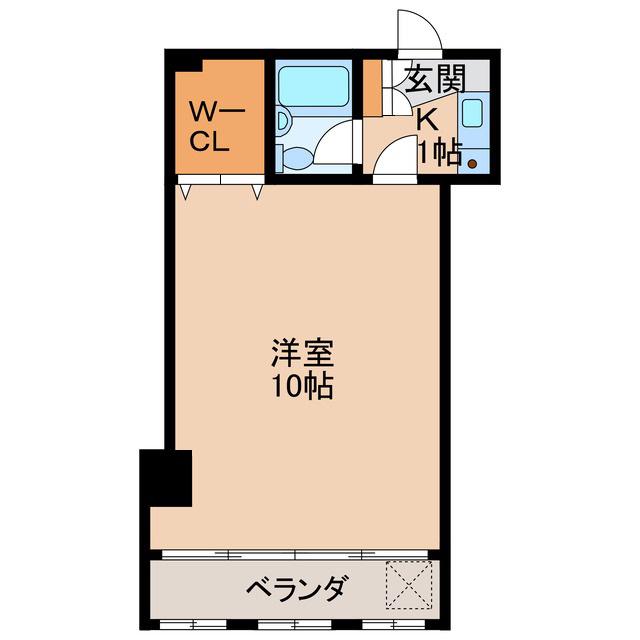 アミカビル(1K/4階)の間取り写真