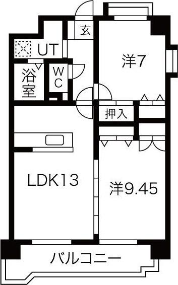 レジデンス新川(2LDK/2階)の間取り写真
