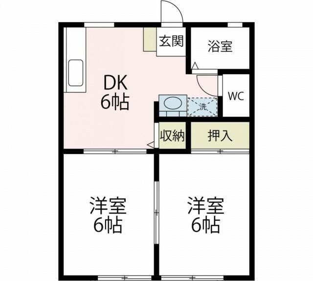 ハイツA&T I(2DK/1階)の間取り写真