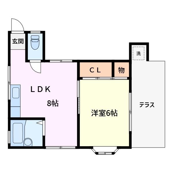 柳コーポ(1LDK/1階)の間取り写真