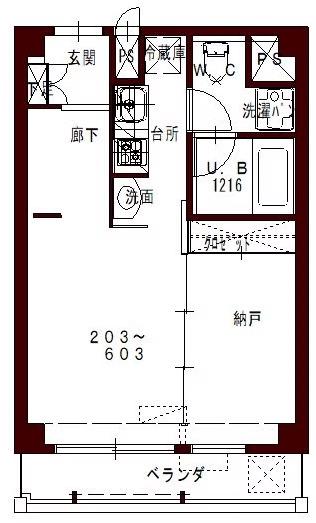 コリドール ベルエア(1LDK/5階)の間取り写真