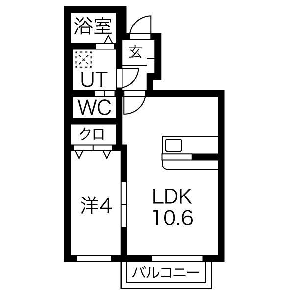 アル・ソーレII(1LDK/1階)の間取り写真