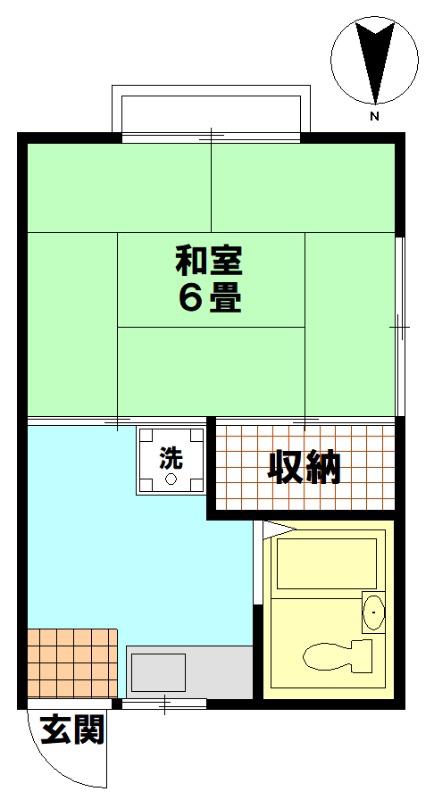 海賀ハイツ(1K/2階)の間取り写真