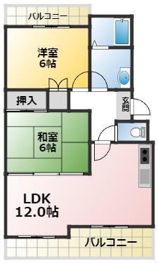 ストーンリバービレッジ(2LDK/1階)の間取り写真