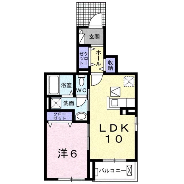 クレシア(1LDK/1階)の間取り写真