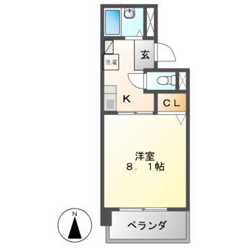 サンシャイン上前津(1K/9階)の間取り写真