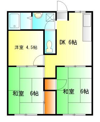 フォーブル酒匂C(3DK/1階)の間取り写真