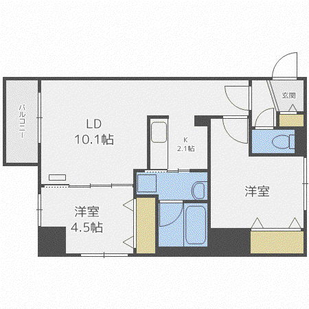 ブランシャールALAIN札幌(2LDK/5階)の間取り写真
