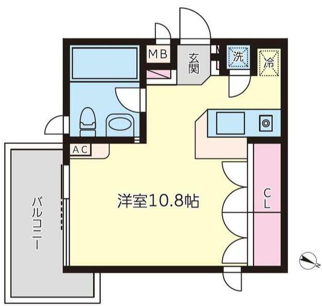 アッパルタメントベルベデーレ(ワンルーム/3階)の間取り写真