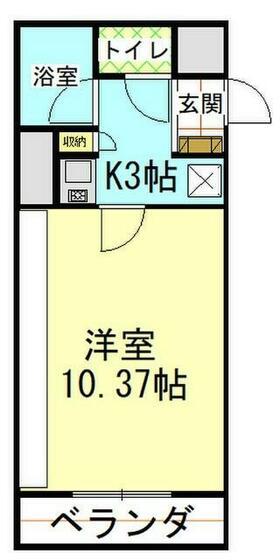 セレニティーガーデン(1K/2階)の間取り写真