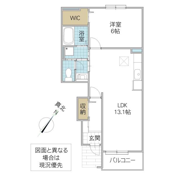 ジュネスA(1LDK/1階)の間取り写真