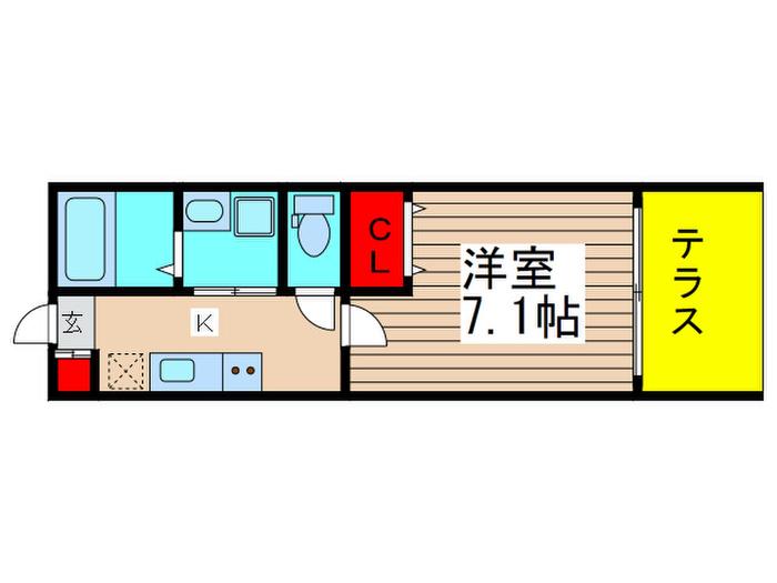 ベイシティ(1K/1階)の間取り写真