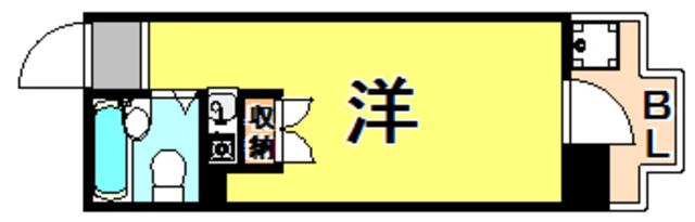 ネオダイキョー三宮(ワンルーム/8階)の間取り写真