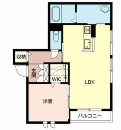 リメインらかんW棟(1LDK/2階)の間取り写真