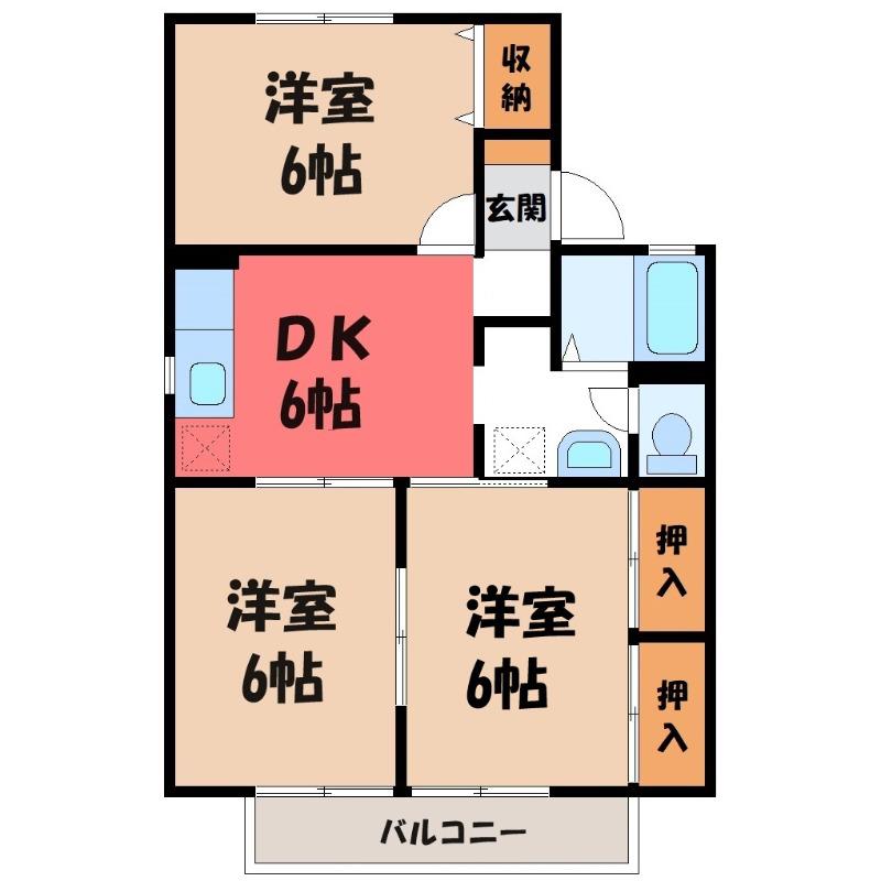 プルミエ・ラムールA(2LDK/2階)の間取り写真