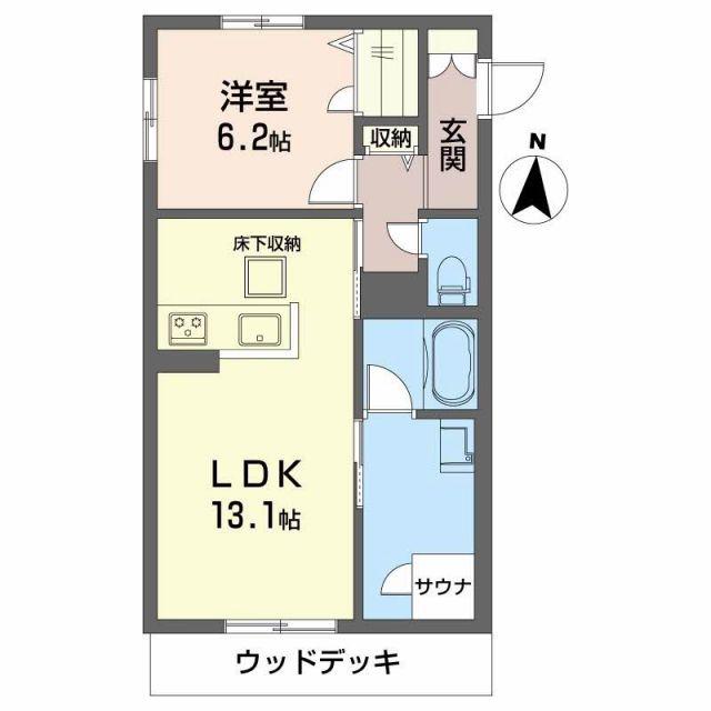 リラフォート(1LDK/1階)の間取り写真