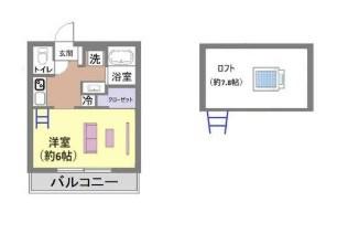 コリネス(1K/2階)の間取り写真