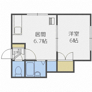 シャルマン512(1DK/1階)の間取り写真