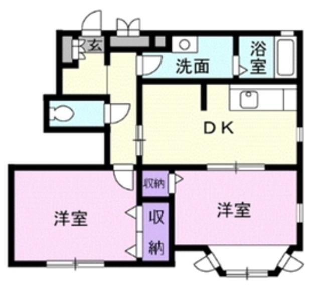 フラワーズ(2DK/1階)の間取り写真