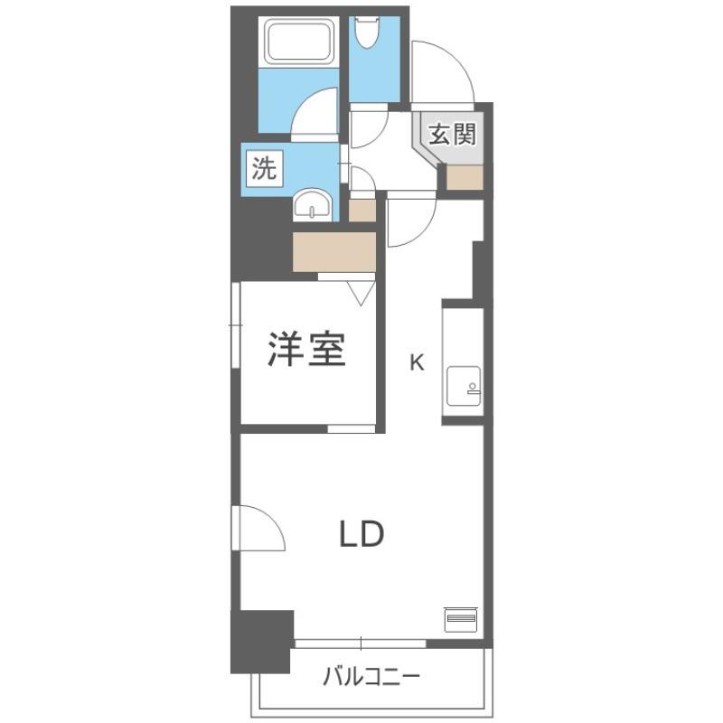 ティアラマイプラザ(1LDK/8階)の間取り写真