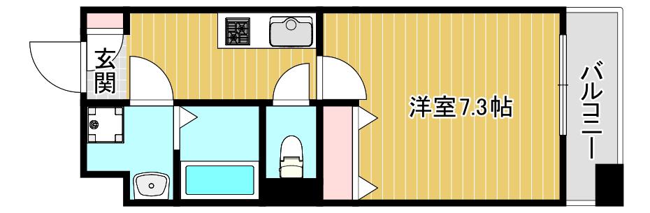 ラムール難波西(1K/5階)の間取り写真