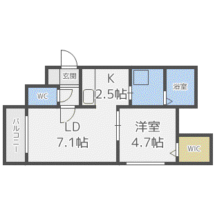 リエール発寒南(1LDK/2階)の間取り写真