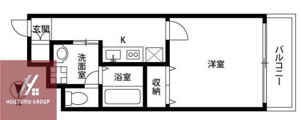 アンプルールフェールドミール(1K/3階)の間取り写真