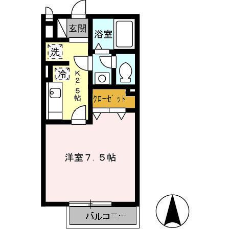 グレース(1K/2階)の間取り写真
