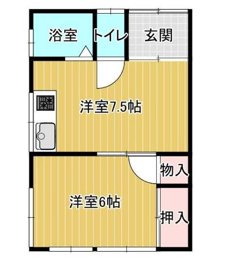 コーポヒロセII(1DK/1階)の間取り写真