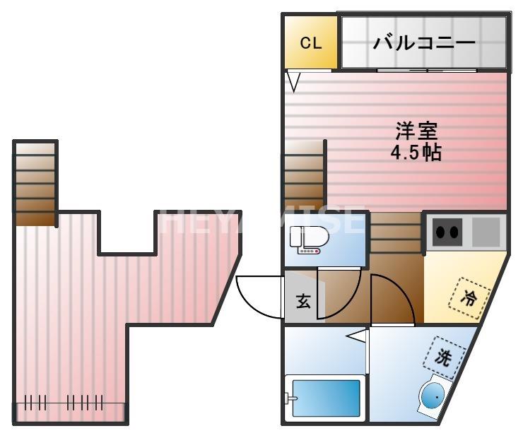 MODERN PALAZZO ISAHAYA MOA(1SK/2階)の間取り写真