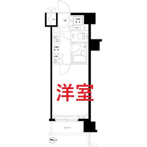 ルーブル川崎伍番館(1K/4階)の間取り写真