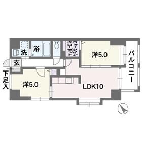 リブル高砂(2LDK/4階)の間取り写真