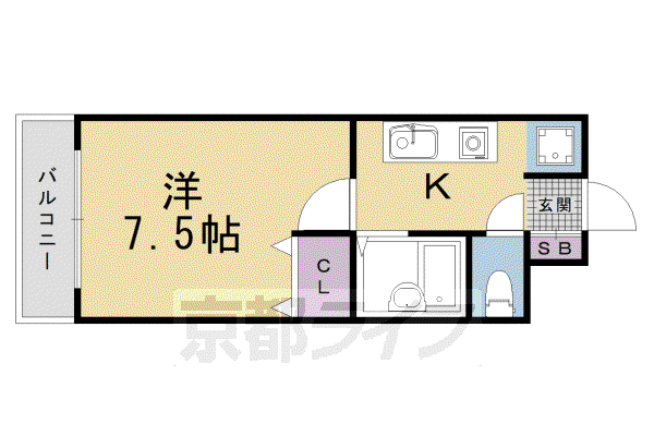 O・H・K・7(1K/6階)の間取り写真