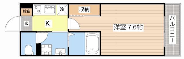 LALLURE御幸町(1K/3階)の間取り写真