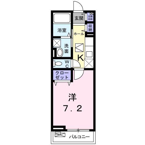 グラン キューブ(1K/1階)の間取り写真