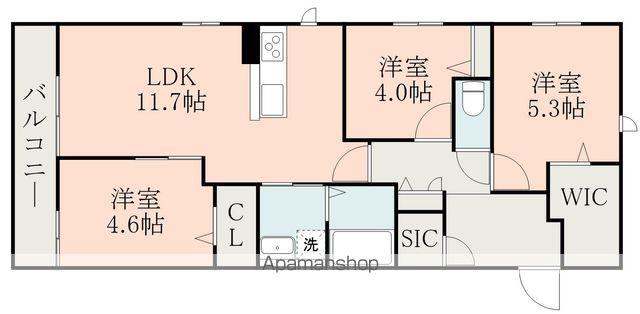 フォルトゥーナ(3LDK/1階)の間取り写真