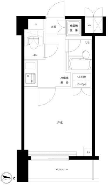 ルーブル中野坂上参番館(1K/4階)の間取り写真