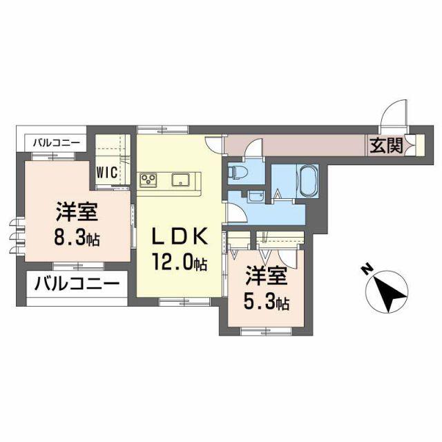 ベレオ カリマッタ(2LDK/2階)の間取り写真